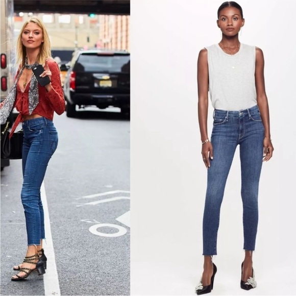 MOTHER Denim - MOTHER Looker Ankle Fray Girl Crush Jeans 26 2 mid rise stretch designer skinny